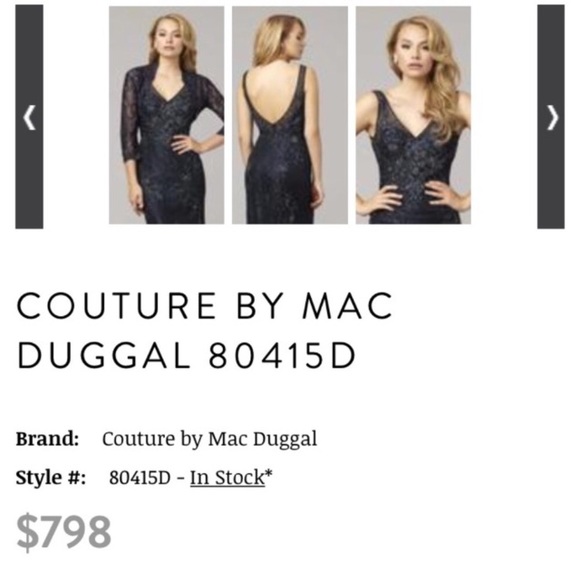 Mac Duggal Blue Beaded Lace Dress + Jacket - Picture 7 of 8